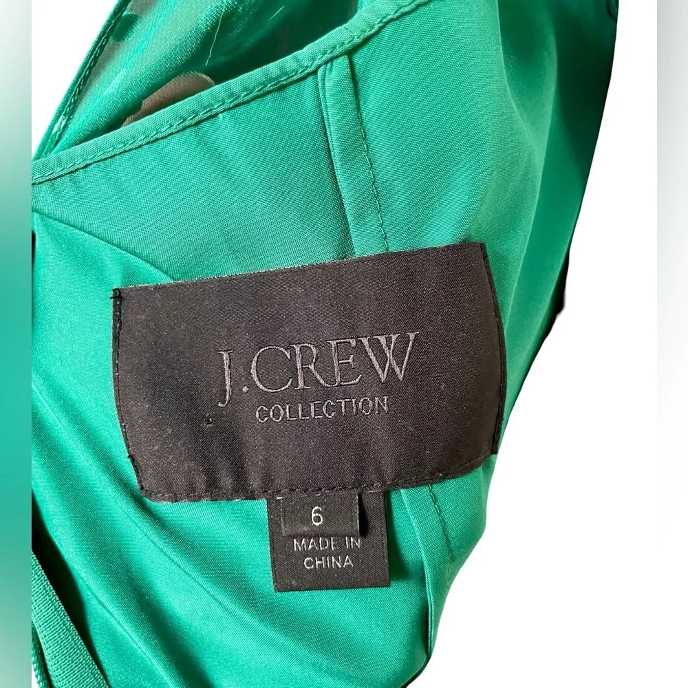 J.Crew Collection Silk Chiffon Polka Dot Halter Gown Size 6